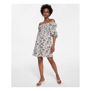 BAR III DRESSES Womens Beige Pullover Lined 3/4 Sleeve Short Dress XS